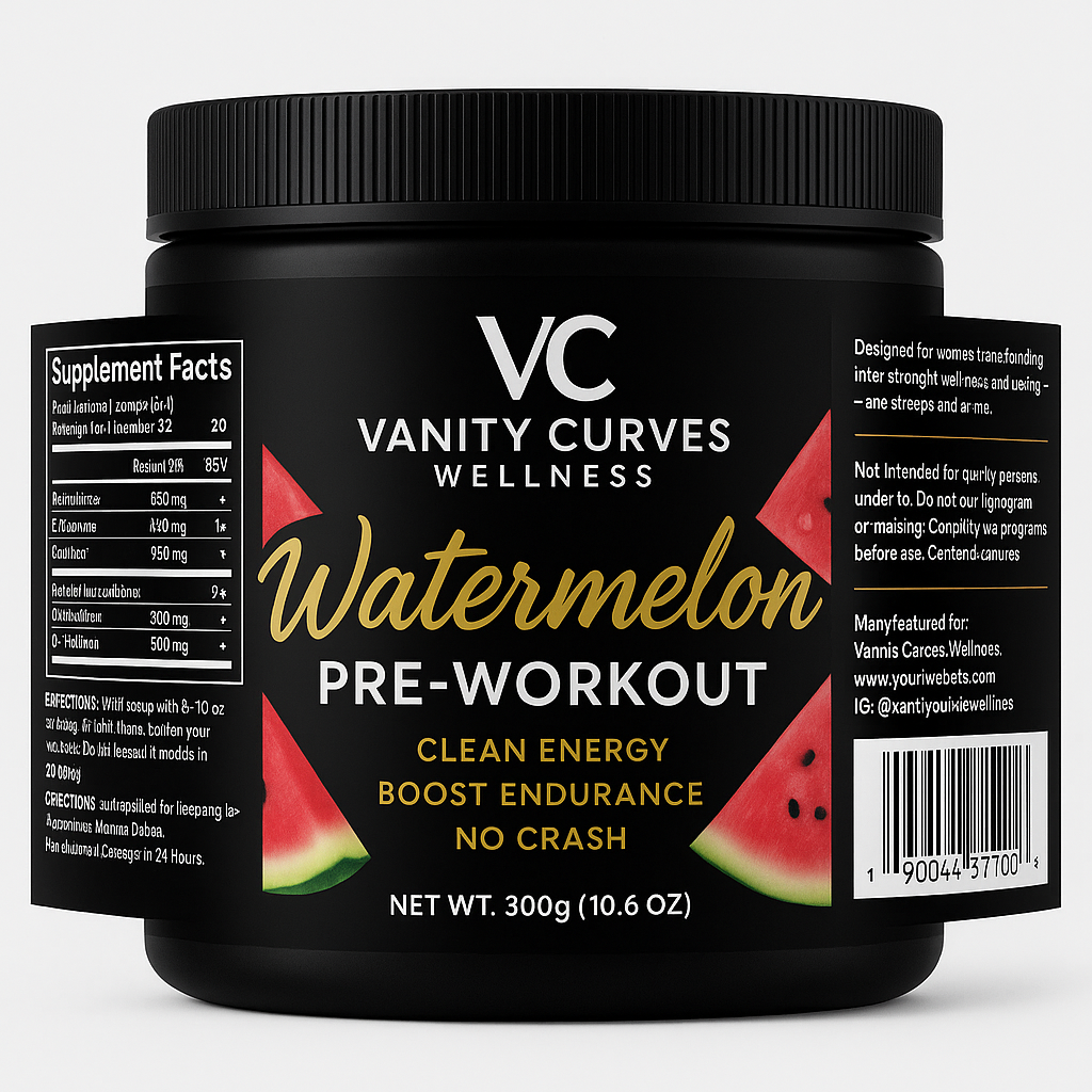 Vanity Curves Pre-Workout Powder Watermelon Flavor