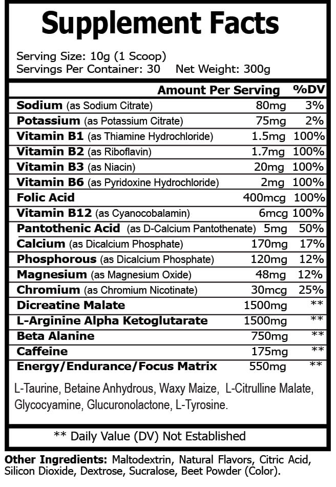 Vanity Curves Pre-Workout Powder Watermelon Flavor