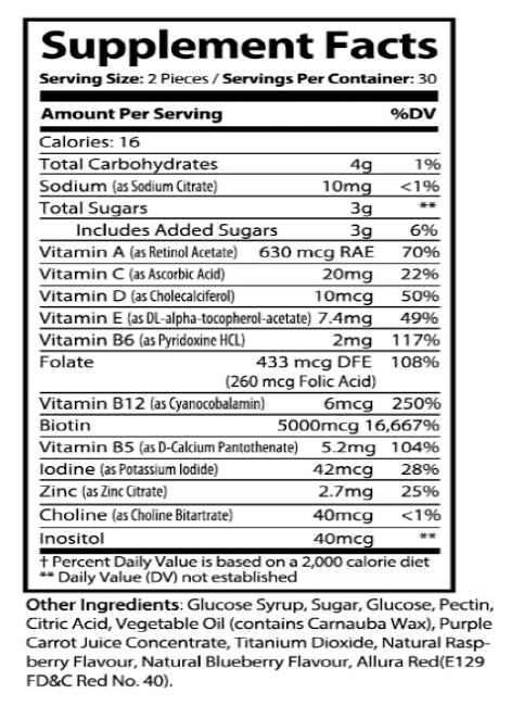 Vanity Curves "Strictly Hair" Vitiamin Gummies for Men & Women