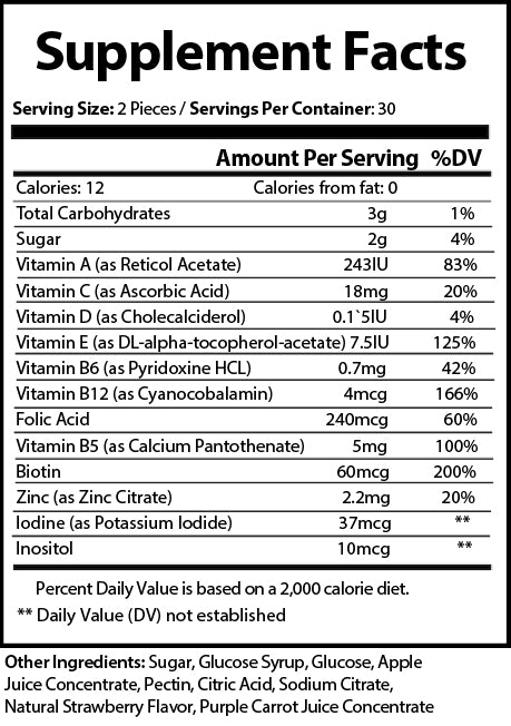 Vanity Curves  "Strength Excellerated" Multi Vitamin Adult Gummies for Men & Women